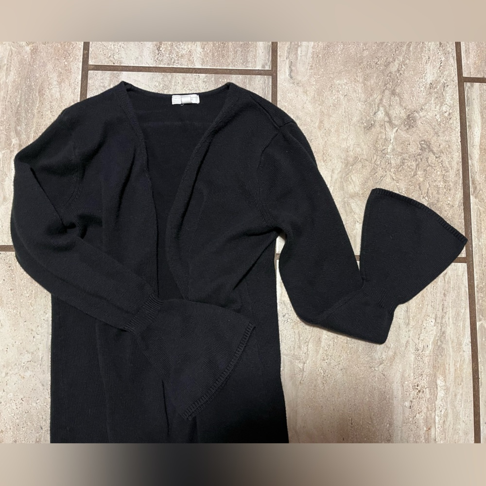 Black Cardigan w/ Funky Bell Sleeves XS